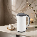 Load image into Gallery viewer, FAB&amp;DELUXE 1.8L Stainless Steel Kettle Water Boiler, Double Wall Insulated,Fullbody 304Stainless Steel Interior &amp; Lid,Quick Heating Electric Kettles for Boiling Water,Auto Shut-Off,White