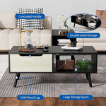 Load image into Gallery viewer, Cozy Castle Modern Coffee Table, Wooden Cocktail Table with Storage, Minimalist Hallway Table, Mid Century Modern Coffee Table for Living Room Apartment Reception, Black