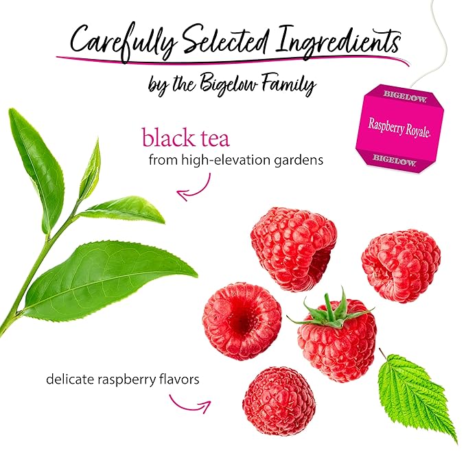 Bigelow Tea Raspberry Royale Black Tea Bags, Caffeinated, 20 Count, Pack of 6