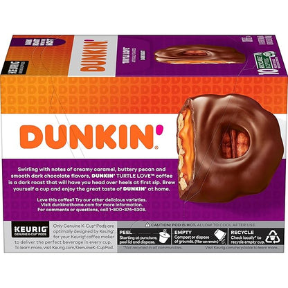 Dunkin' Turtle Love Flavored Coffee, 10 Count (Pack of 6) Keurig K-Cup Pods