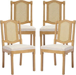 Load image into Gallery viewer, Vintage French Country Dining Chairs Set of 4, Rattan Dining Chairs with a Designer Backrest, Beige 4 Dining Chair Set, Sillas para Comedor, Kitchen &amp; Dining Room Chair (Beige, Rattan, 4Pcs)