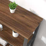 Load image into Gallery viewer, FOLUBAN Bookshelf, Small Modern 3 Tier Bookcase, Wood and Metal Standing Storage Book Shelves for Living Room, Office, Bedroom (Rustic Walnut)