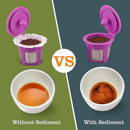 4 Pack Reusable K Cup Coffee Pods with100 Count Disposable Coffee Filters,Compatible with Keurig Single Serve 1.0 and 2.0