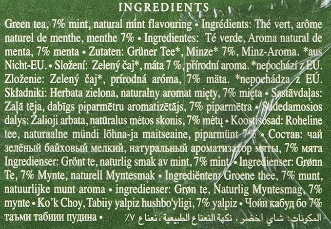 Ahmad Tea Green Tea, Green Tea Mint Teabags, 100 ct - Caffeinated and Sugar-Free (Pack of 3)