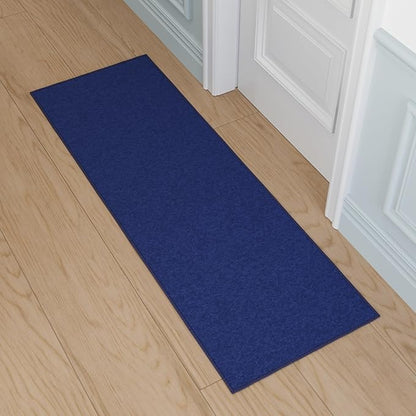 Ottomanson Hallway Runner Rug 2'2" x 6' Non Slip Solid Area Rugs Easy to Clean Laundry Rug Runner Durable & Pet Friendly Floor Carpet Runners for Hallways Entryway Living Room Kitchen, Navy