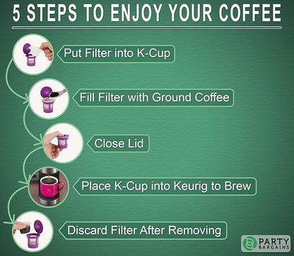 Party Bargains 600 Paper Coffee Filters - Compact Design Single-Use Coffee Filter Compact Design, for for Keurig Brewers and Compatible with K-Cup Pods 1.0 & 2.0 Models