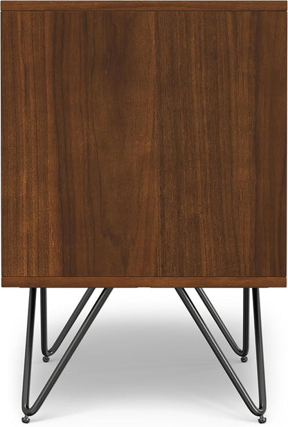 SIMPLIHOME Hunter 20 inch Wide Industrial Modern Nightstand in Walnut for the Living Room and Bedroom