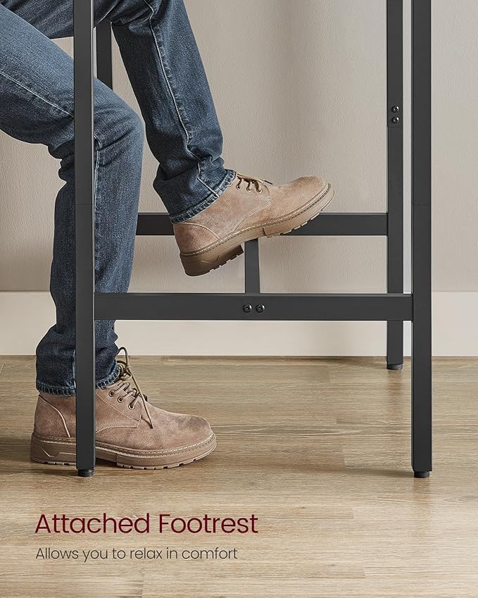 VASAGLE Bar Table, Small Kitchen Dining Table, High Top Pub Table, Height Cocktail Table for Living Room Party, Sturdy Metal Frame, 23.6 x 23.6 x 41.7 Inches for Narrow Spaces, Rustic Brown and Black