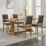 Load image into Gallery viewer, French Country Dining Chairs Set of 8, Grey Square Back Dining Chairs with Linen Upholstered Seat, Solid Wood Legs, Farmhouse Kitchen &amp; Dining Room Chairs, Sillas De Comedor (Gray, 8Pcs)