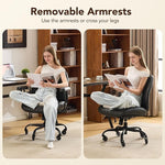 Load image into Gallery viewer, YFO Home Office Desk Chair Office Rubber Casters Ergonomic Computer Chair with Lumbar Support Adjustable Height Rolling Swivel Executive Task Armrests Chair， Black PU