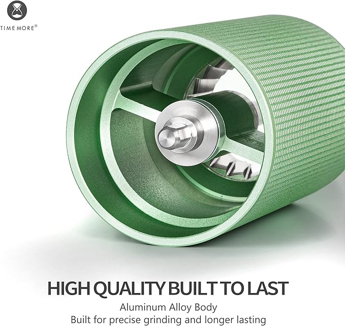 TIMEMORE Manual Coffee Grinder Chestnut C3S PRO, Hand Coffee Grinder with Foldable Handle, Stainless Steel S2C Conical Burr Coffee Grinder, Adjustable Grind Setting for Espresso to French Press, Green