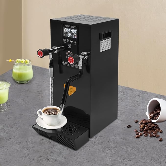 Commercial Milk Frother, Multi-Purpose Full-Automatic Steam Boiling Water Frothing Machine with 12H Timing Function for Tea Coffee Dessert Milk 3KW 12L