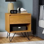 Load image into Gallery viewer, SIMPLIHOME Hunter 20 inch Wide Industrial Nightstand in Oak for the Living Room and Bedroom