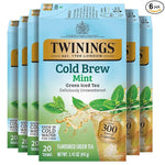 Load image into Gallery viewer, Twinings Mint Green Cold Brew Iced Tea Bags, 20 Count (Pack of 6), Unsweetened Flavoured Green Tea, Caffeinated, 120 Teabags