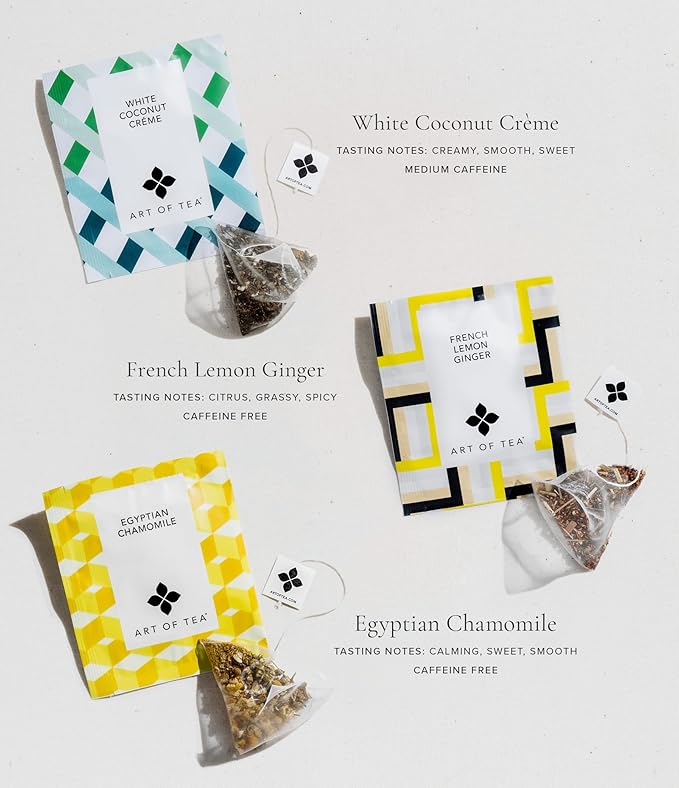 Art of Tea | Tea Gift Sets (16oz Leaf Tumbler and 8 Count Tea Box) | Travel Bundle