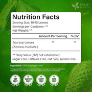 FreshDrinkUS, Premium 275+ Soursop Graviola Whole Dried Leaves Tea, 275-300 Soursop Graviola Guanabana Whole Leaves, Wildcrafted, Hoja Guanabana Loose Leaf Herbal Tea, No Gluten, Vegan