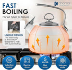 Load image into Gallery viewer, Chantal Classic Teakettle, 1.8 QT, Enamel On Steel, 2-Tone Harmonica Whistle, Rapid Boil and Even Heating (Almond)