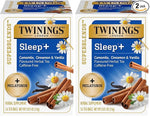 Load image into Gallery viewer, Twinings Superblends Sleep+ Herbal Tea with 1mg Melatonin Camomile, Cinnamon &amp; Vanilla, Naturally Caffeine-Free, 16 Tea Bags (Pack of 2), Enjoy Hot or Iced