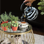 Load image into Gallery viewer, Trenton Gifts Whistling Tea Kettle - Enamel on Steel Black Cat Decor - Cute Animal Stovetop Kettle - 2.1 Quart Tea Pots