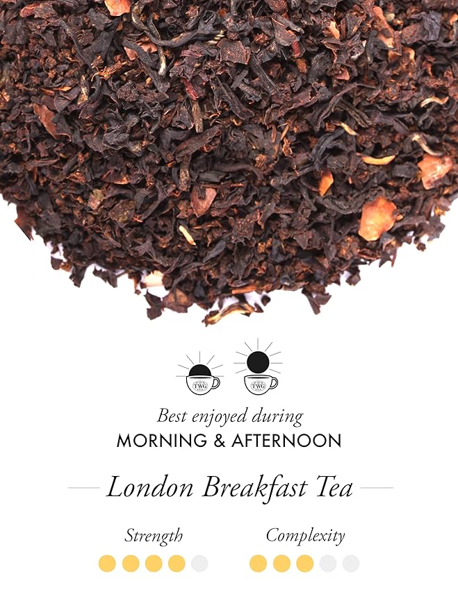 TWG Tea | London Breakfast Tea | Black Tea | Cocoa Pod | 15 Hand Sewn Cotton Teabags | Gift Set