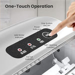 Load image into Gallery viewer, Countertop Portable Ice Maker Machine with Handle, 9 Bullet-Shaped Ice Cubes Ready in 6 Mins, 26Lbs/24H, Self-Cleaning Function with Ice Scoop and Basket for Home/Kitchen/Party (White)