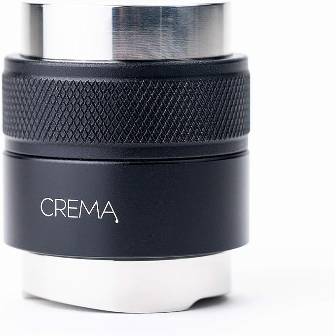 Crema Coffee Products 39.25mm Hand Tamper & Coffee Distributor V2 | Compatible with Breville Portafilters | Double-Sided, Adjustable Depth Tool | Made with Durable 304 Stainless Steel | Black