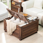 Load image into Gallery viewer, Farmhouse Coffee Table with Hidden Storage,Large Square Center Table for Living Room,Retro Cocktail Tables with Flip-Top Lids, Farm House Tables with Wooden Gourd Feet for Home,Brown Walnut