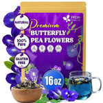 Load image into Gallery viewer, FreshDrinkUS, Premium 16oz Blue Butterfly Pea Flowers Dried – Premium Whole Flower Herbal Tea – Vibrant Blue Natural Color – Caffeine-Free Loose Flower Tea. Vegan