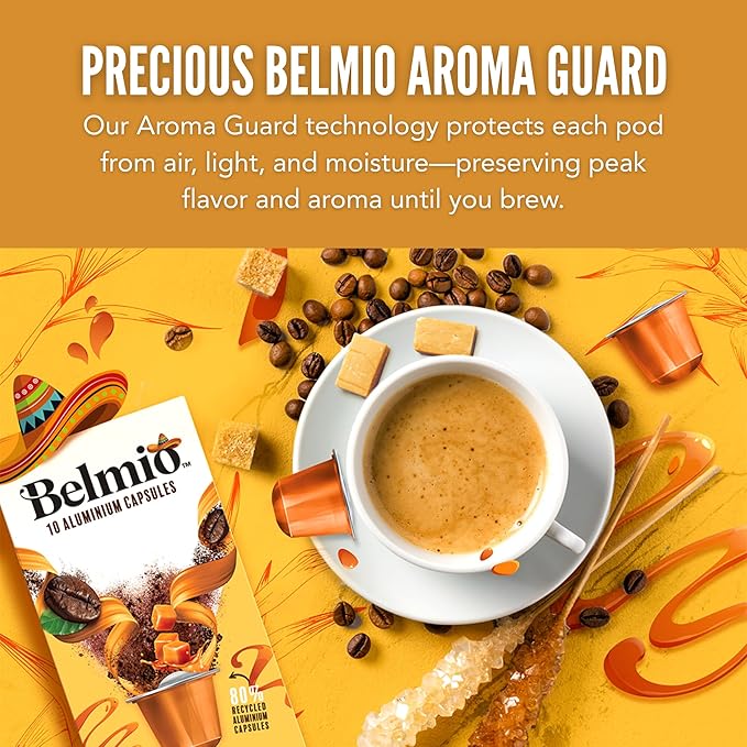 Belmio Caramel Caramba Espresso Coffee Pods – Medium Roast – Rich & Sweet - Nespresso Original Line Compatible – 10 Count (Pack of 10)