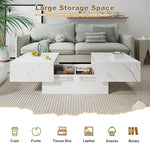 Load image into Gallery viewer, White Marble Coffee Table with Large Storage, Farmhouse Center Table for Living Room Mesas De Centro para Salas Modernas Nesting Modern Coffee Table for Reception Room
