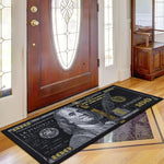 Load image into Gallery viewer, Ottomanson 22" x 53" $100 Bill Money Rug - Durable &amp; Non-Slip Area Rug - Fun &amp; Eye-Catching Decor for Bedroom, Office, Game Room &amp; Man Cave - Unique Gift for &amp; Trendy Home Decor, Black/Gold