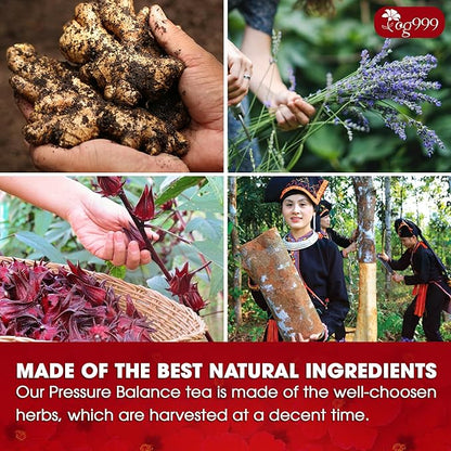 TOG999, Upgraded Pressure Balance Herbal Tea - 80 Tea Bags | Heart Functional Tea | Blend of 9 Natural Herbs | Caffeine-Free, Sugar-Free, Vegan-Friendly