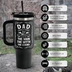 Load image into Gallery viewer, Engraved 40 oz Tumbler With Handle Straw Lid - Gifts For Dad For Fathers Day &amp; Valentines Day Gift for Husband, Him - Christmas, Birthday Gifts for Father, Dad, Grandpa, Papa from Daughter