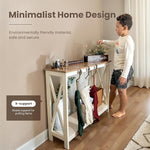 Load image into Gallery viewer, PHI VILLA White Entryway Table, Farmhouse Console Table Narrow Sofa Table Hallway, Ivory Skinny Entry Table