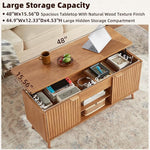 Load image into Gallery viewer, LEYAOYAO 48" Fluted Lift Top Coffee Table with Hidden Storage &amp; Adjustable Shelves, Lifting Tabletop Large Rectangular Coffee Tables, Mid Century Modern Wood Center Table for Living Room, Brown