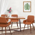 Load image into Gallery viewer, LUNLING Mid Century Modern Faux Leather Dining Chairs Set of 4,Orange Upholstered Seat,Metal Legs Kitchen Chair,Adjustable Foot for Kitchen Dining Room Desk Chairs