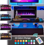 Load image into Gallery viewer, Spurgehom Contemporary Coffee Tables for Living Room, LED Coffee Table with Rounded Corner in 16 Colors, High Gloss 2 Tiers Table with Hidden Power Supply
