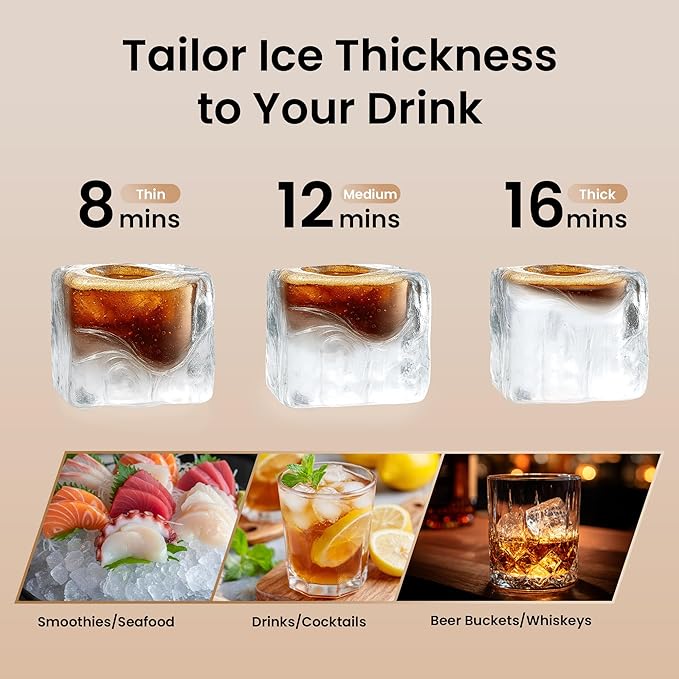 Coolski 15” Under Counter Ice Maker Machine, 85 Lbs/Day, 30 LBS Storage Bin, Auto-Cleaning, Built-in Freestanding Commercial Ice Maker for Outdoor Home Bar Restaurant