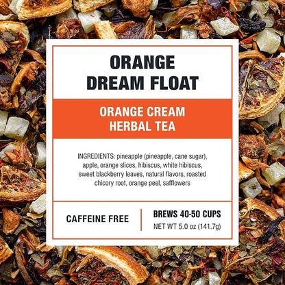 Tiesta Tea - Orange Dream Float Tea, Loose Leaf, Orange Cream Herbal Tea, Premium Caffeine-Free Tea Blend, Make Hot or Iced & Up to 50 Cups, 5 oz Refillable Tin
