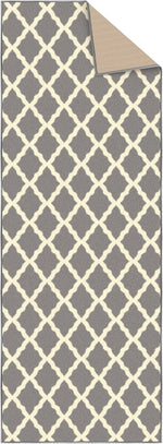 Load image into Gallery viewer, Ottomanson Hallway Runner Rug 2'2" x 6' Non Slip Trellis Area Rugs Easy to Clean Laundry Rug Runner Durable &amp; Pet Friendly Floor Carpet Runners for Hallways Entryway Living Room Kitchen, Gray