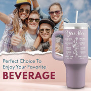 Christian Gifts For Women - Birthday Christmas Gifts for Mom Grandma Sister Friend Coworker - Inspiration Religious Self Care Gift For Women - 40oz Tumbler With Straw Lid Travel Cup