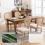 Load image into Gallery viewer, French Country Dining Chairs Set of 8, Beige Cane Back Rattan Dining Chairs with Linen Upholstered Seat, Solid Wood Legs, Farmhouse Kitchen &amp; Dining Room Chairs, Sillas De Comedor (Beige, 8Pcs)