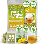 Load image into Gallery viewer, FreshDrinkUS, Premium 55 Mullein Licorice Tea Bags, 100% Natural, Blend of Mullein Leaves, and Licorice Root. Made with Natural Material Tea Bags. No Sugar, Vegan.