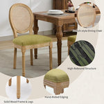 Load image into Gallery viewer, Vintage French Country Dining Chairs Set of 6, Rattan Dining Chairs with Solid Wood Legs, Upholstered Dining Chair, Sillas para Comedor, Kitchen &amp; Dining Room Chair (Olive Green, Rattan, 6Pcs)