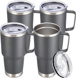 Load image into Gallery viewer, 30 oz Tumbler with Handle and Lid, Stainless Steel Tumblers Bulk Double Wall Vacuum Insulated Travel Mug Leak Proof Cup Keep Drinks Cold and Hot Grey, 4 Pack