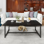 Load image into Gallery viewer, Black Coffee Table Rectangular Center Table for Living Room Open Space Side Table with Metal Frame, Easy Assembly,Wood Coffee Table