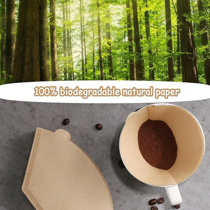 #2 Coffee Filters 02 Cone Paper 100 Count 2-6 Cups Coffee Filter Unbleached Disposable Paper Fits for Ninja, Drip and Pour Over Coffee Maker