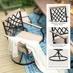 Load image into Gallery viewer, PHI VIALLA Patio Chairs Outdoor Swivel Dining Chairs Outdoor Furniture Chairs Set of 4 with Cushion Suports 300lbs for Lawn Garden Backyard Weather Resistant-Black Frame