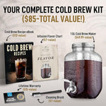 Load image into Gallery viewer, Zulay Kitchen 1 Gallon Cold Brew Coffee Maker – Thick Glass Pitcher with Stainless Steel Filter, Lid &amp; Spout – Large Mason Jar Container Dispenser - Iced Coffee &amp; Sun Tea Brewer for Fridge – Silver