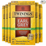 Load image into Gallery viewer, Twinings Decaffeinated Earl Grey Black Tea Individually Wrapped Bags, 20 Count (Pack of 6), Flavoured with Citrus and Bergamot, Enjoy Hot or Iced, 120 Teabags